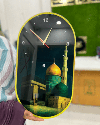 Islamic Wall Clock – 3D Kaaba, Masjid Al Nabawi & Masjid Al Aqsa Design - Barakahwall